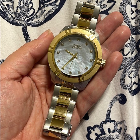 Invicta Two-Tone Watch with Pearl Dial